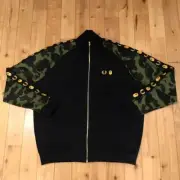 BAPE × FRED PERRY TRACK JACKET Jersey Black A Bathing Ape Size XL