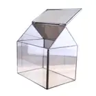 House Shape Clear Glass Geometric Terrarium Box Tabletop
