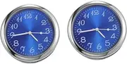 ULTECHNOVO 2pcs Car Clock Truck Digital Clock Desk Clock Interior Clock Small Clock Auto Mini Clock Auto Clock Tiny Clock Mini Clock for Car Clock Small Clock for Car Dash Blue Metal