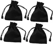 PHENOFICE Small Velvet Drawstring Bags 4 Pack Cotton Jewelry Pouches Dice Storage Bag Travel Organizers Festive Decor Wedding Present