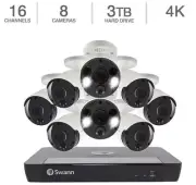 NEW Swann Security 16 Channel Ultra HD 3TB NVR 8 (6+2) 4K IP Spotlight Camera