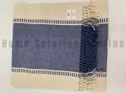Pottery Barn Dobby Striped Cotton Table Runner French Blue 13 x 108 in #8960H