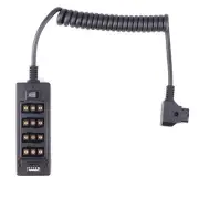 D-Tap Male to 4-Port D-Tap Female/DC/USB Splitter Hub On/Off Switch For ARRI RED