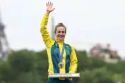 Grace Brown Cycling Time Trial 2024 Paris Gold Medal win Photo 33