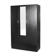 HE Randwick 3 Door 4 Shelf Cupboard with Mirror and Hanging Rail