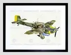 WAR DRAWING BOMBER PLANE 1936 STUKA GERMANY CUTAWAY FRAMED ART PRINT B12X6655