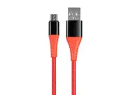 Monoprice USB 2.0 Micro B to Type A Charge & Sync Braided Cable - 3 Feet - Red