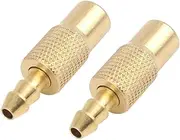 X AUTOHAUX 6.5mm Air Chuck Adapter Tire Inflator Tire Chuck Compressor Pump Connect Accessories Gold Tone for Vehicle 2pcs