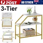 Trapezoid Plant Stand 3-Tier End Table W/ Storage Modern Compact Design AU