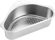 Zerodeko 304 Stainless Steel Rack Sink Corner Strainer Drain Basket Strainer Suction Cup for Easy Installation