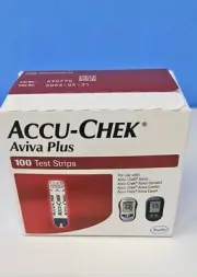 1 New Box Accu-Chek Aviva Plus Diabetic 100 Test Strips Exp 05/31/2026