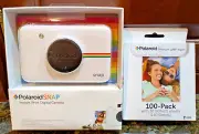 Polaroid SNAP Instant Print Digital Camera White 10MP POLSP01W w/ 100-pack Film