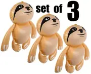 (Set of 3) 24" Tan Sloths Monkey Inflatable - Inflate Up Toy Party Decoration