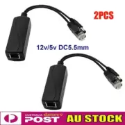 2X Active POE Splitter Adapter USB Power 48V to 12V Connector Cable Household