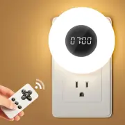 Bathroom Clock 2 PACK, Dimmable Lights, Remote Shower Timer, Wall Clock