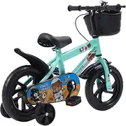 12 Inch Kids Bike Stable Riding High Carbon Steel Frame Baby Bicycle with Training Wheels, Fully Closed Chain Cover, High Elastic Cushion, Widened Tire Design, Anti Slip Rubber
