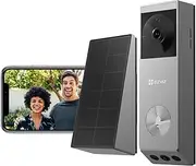 [EZVIZ] 2K Dual-Lens Video Doorbell Camera, Solar Panel Included Charge Without Removing, Package Detection, 32GB Local Storage No Monthly Fee, Wired or Battery, Colour Night Vision, EP3X Pro