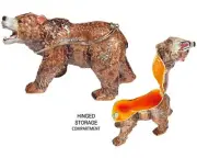 Brown Bear Jeweled Trinket Box with SWAROVSKI Crystals
