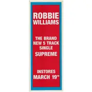 Robbie Williams "Supreme" Unframed Promo Daybill Poster