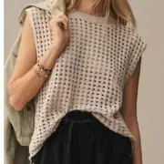 NWOT VELVET BY GRAHAM & SPENCER MAISON SWEATER TANK TOP IN DUNE SIZE M
