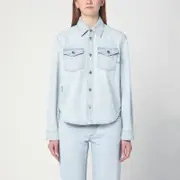 [Bottega Veneta] Light Blue Denim Shirt Extra Bleach 40 IT Blue