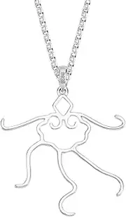 PH PandaHall 925 Sterling Silver Necklace Making Kit, 5 Claws Prong Pendant Setting Irregular Gemstone Support Cabochon Base with 46cm Necklace Chain for Jewelry Necklace Making, 1 Pack, 34.5x32mm