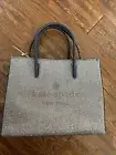 NWT Kate Spade Trista Glitter Shopper Tote Crossbody Dusk Navy Winter Spring