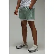 Mens Sage Man Active Stretch Woven 2in1 Shorts