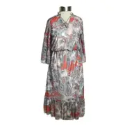 Dorothy Perkins NWT Peasant Style Floral Paisley Lightweight LS Midi Dress Sz 6