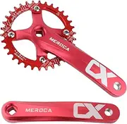Mountain Bike Right Left Crank Arms Single Crank Ring Set 170Mm 104 Bcd Al Num Alloy Bike Crankset for 8/9/10/11 Red Crank Arms 34T Chainring
