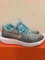 Nike Lunarepic Low Flyknit 2 Wolf Grey/Metallic Silver 869989-001 GS SZ 4Y