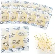 CANLENPK Dual-Color Indicating Silica Gel Desiccant Packets (Transparent/Orange) Reactivable Moisture Absorber Bags for Food, Books, Jewelry & Shoes Safe & Reusable (12-Pack (50g Each))