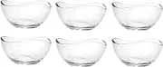 Camellia 6-Piece Glass Dessert Bowls - Ice Cream & Fruit Serving Sundae Glasses, 300ml