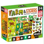Headu 25cm Puzzle & Stickers The Farm Kids/Children Fun Play Activity Game 3y+