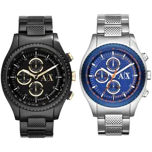 A│X Armani Exchange 經典大AX logo三眼鋼錶 男錶【Watch On-line Store】