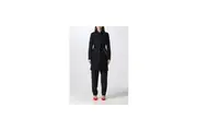Love Moschino Elegant Black Wool Coat with Silver Chain Detail