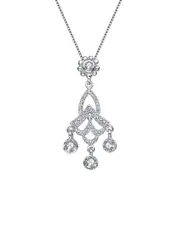 Genevive Silver CZ Classic Pendant