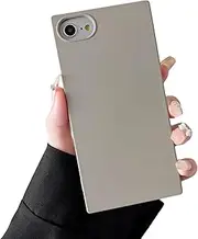 COCOMII - Square Case Compatible with iPhone SE 2022/2020/8/7 - Soft Touch Silicone, Microfiber Lining, Women Girls Men, Rectangle Phone Case for iPhone SE 2022/2020/8/7 4.7 inch, Asphalt Gray