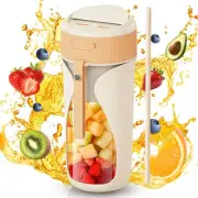 Portable Blender Cup- 450ml Multi-Function Blender with Ice-Crushing,Strong C...