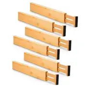 Adjustable Bamboo Drawer Dividers, Expandable Drawer Organizer for Kitchen,