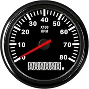 ALAGPNPMZH 8000 RPM Tachometer Boat Car Marine Tacho Meter with LCD Hourmeter Car Tachometer with Red Backlight 12V Boat Accessories Marine Speedometer(BN 8000 RPM)