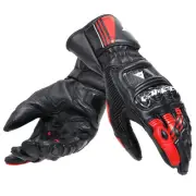 Dainese Druid 4 Leather Motorcycle Gloves Black/Lava Red/White