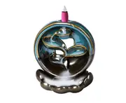 Incense Burner Waterfall Smoke Backflow Ceramic Cone Holder +188 Cone Fragrances L1098