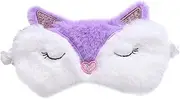 ERINGOGO 1Pc Plush Travel Eye Mask Lightweight Lightproof Eye Shade for Comfortable Sleep Airplanes Trains and Home for Men Women and Cute Fox Design