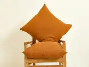Cinnamon Linen Euros - 100% French Flax Linen