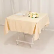 Beige 54" SQUARE Lamour Satin TABLECLOTH Wedding Party Kitchen Tabletop Linens
