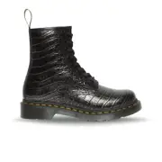 Dr. Martens Women's 1460 Croc Emboss Lace-Up Boots - Gunmetal US Size 5 NWB