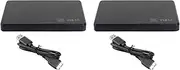 Binxind 2pcs 2.5In SATA to USB 3.0 Solid State Enclosure Mobile Hard Disk Cassette with USB3.0/2.0 Cable for HDD SSD External