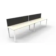 RAPIDLINE RAPID INFINITY PROFILE LEG SINGLE SIDED WORKSTATION With Screen 2 Persons W2400 x D700 x H1200mm Natural White Top With Entry Cable Holes