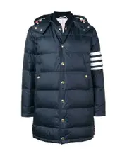 4-bar Matte Nylon Coat 3 navy blue
